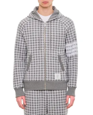 4 Bar Zip Up Cotton Hoodie