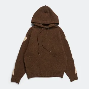 5G Wool BONE Hood Sweater - Brown