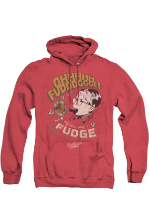A Christmas Story Fudge Adult Heather Hoodie / Hooded Sweatshirt