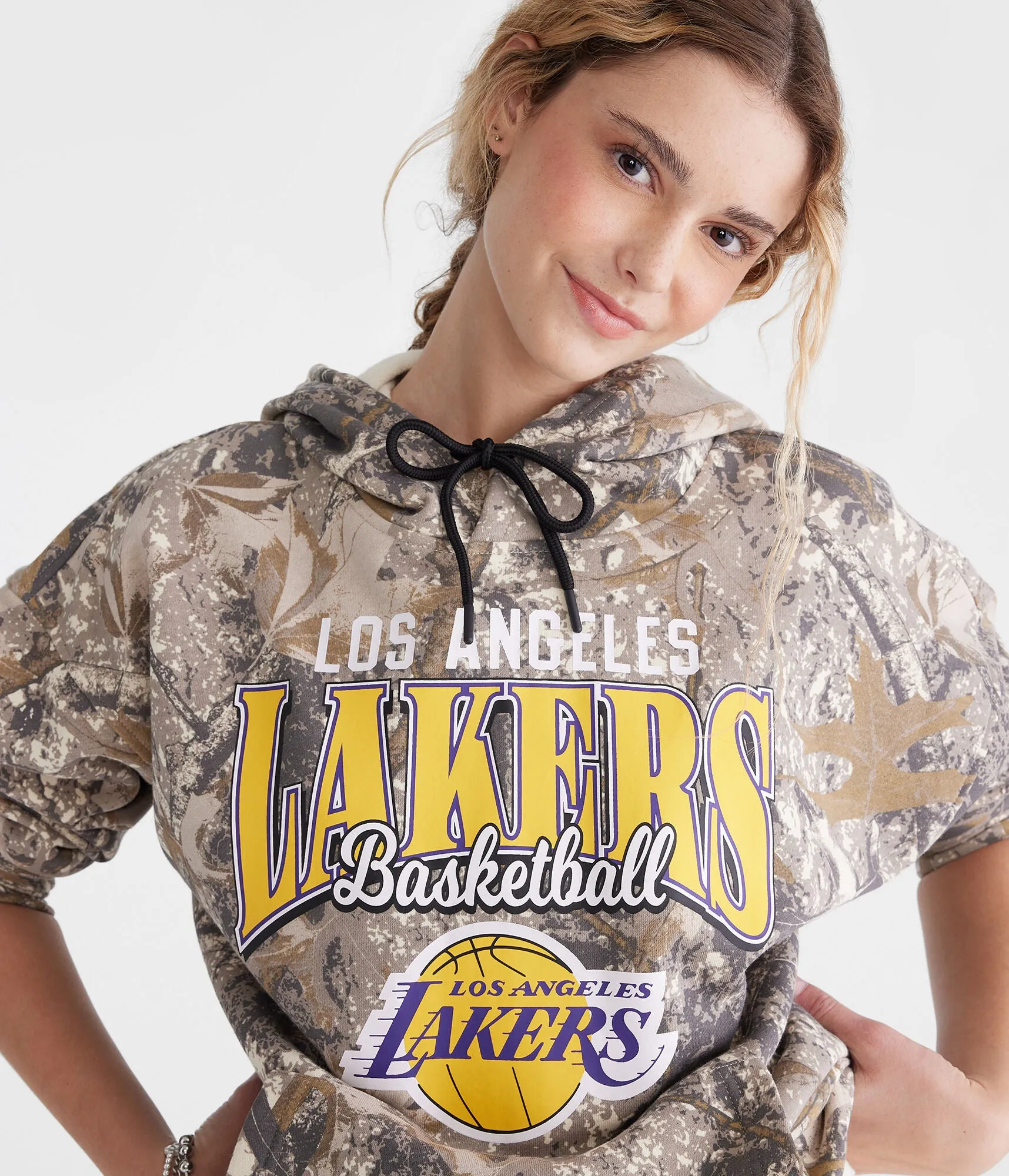 Aeropostale Los Angeles Lakers Camo Pullover Hoodie