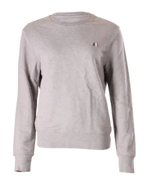 Ami Paris Crewneck Sweatshirt in Gray Cotton