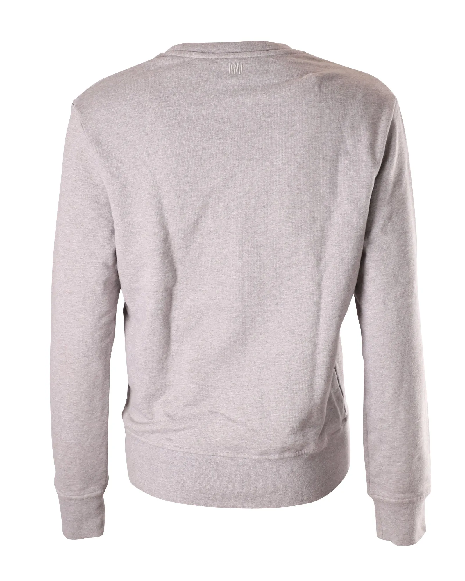 Ami Paris Crewneck Sweatshirt in Gray Cotton