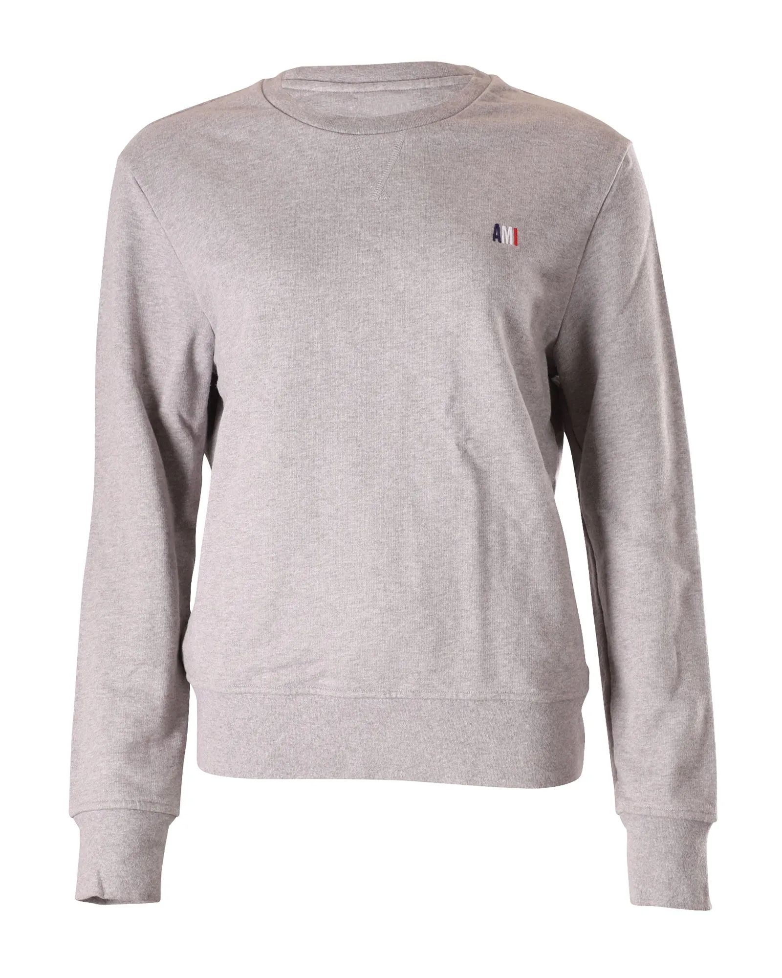 Ami Paris Crewneck Sweatshirt in Gray Cotton