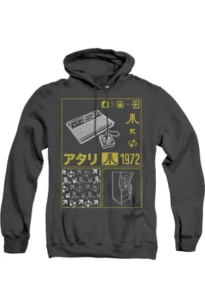 Atari Kanji Squares Adult Heather Hoodie