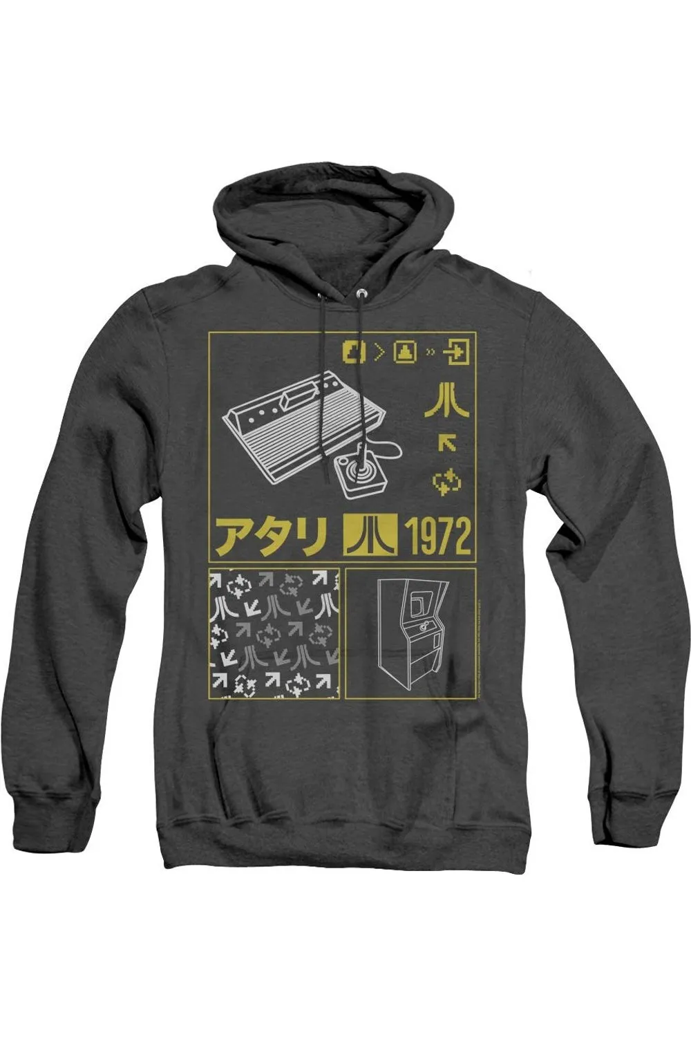 Atari Kanji Squares Adult Heather Hoodie