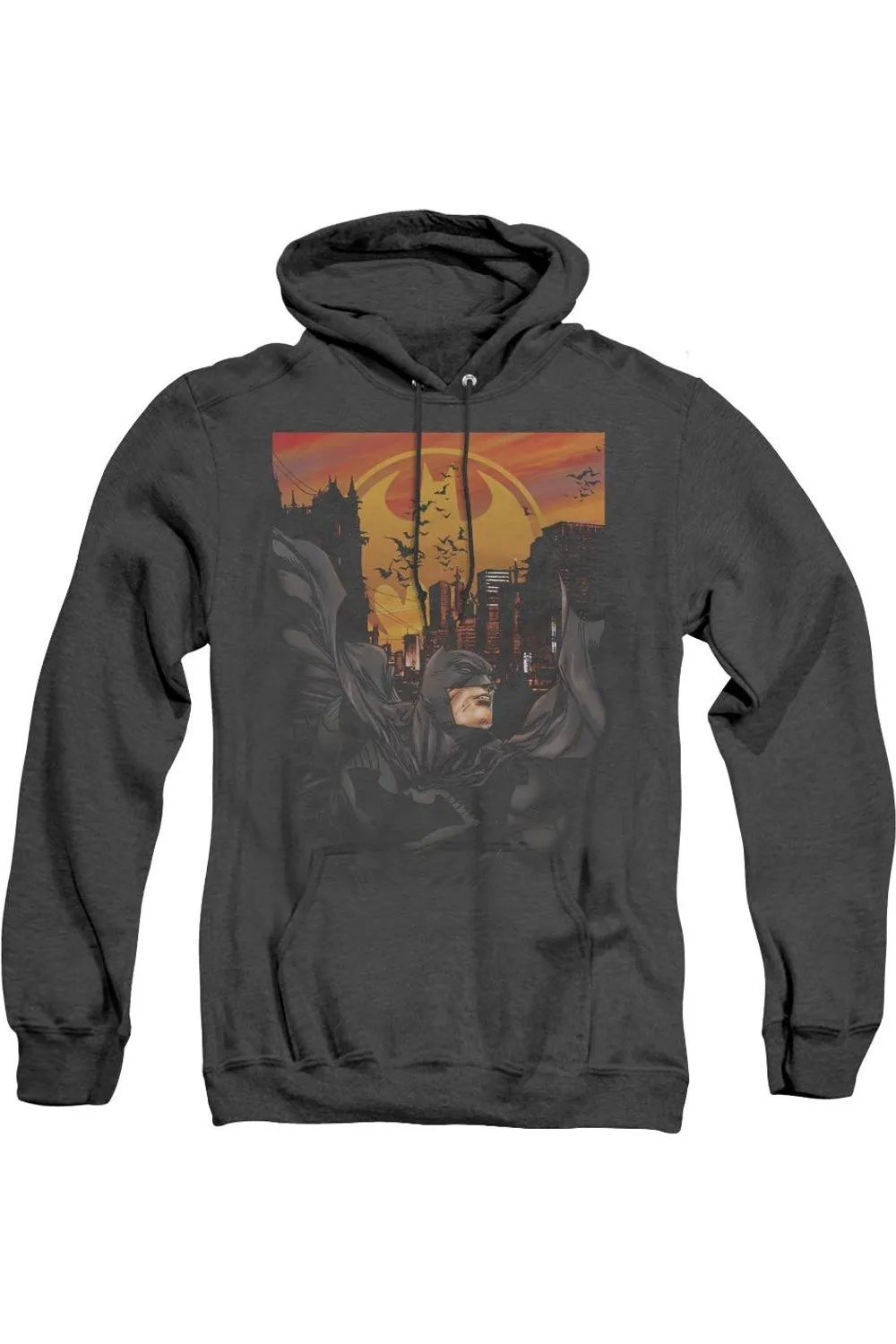 Batman Always On Call Adult Heather Hoodie / Hooded Sweatshirt