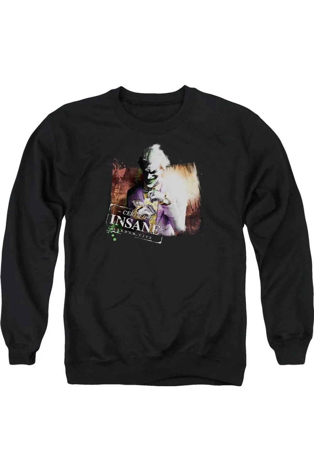 Batman Arkham City Certified Insane Adult Crewneck Sweatshirt