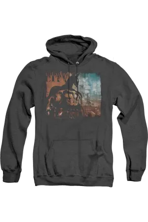 Batman Arkham City City Knockout Adult Heather Hoodie / Hooded Sweatshirt