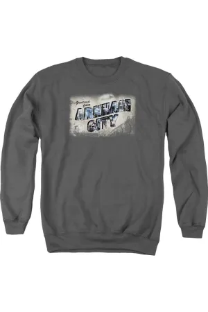 Batman Arkham City Greetings From Arkham Adult Crewneck Sweatshirt