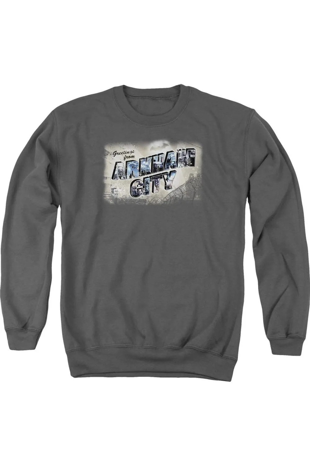 Batman Arkham City Greetings From Arkham Adult Crewneck Sweatshirt