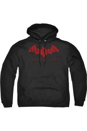 Batman Arkham City Red Bat Adult Pull Over Hoodie / Hooded Sweatshirt