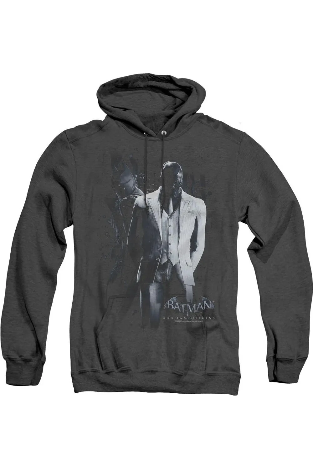 Batman Arkham Origins Black Mask Adult Heather Hoodie / Hooded Sweatshirt