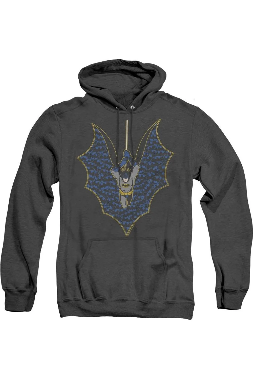 Batman Bat Fill Adult Heather Hoodie / Hooded Sweatshirt