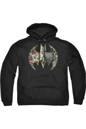 Batman Collage Shield Adult Pull Over Hoodie / Hooded Sweatshirt