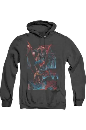 Batman Dark Knight Panels Adult Heather Hoodie / Hooded Sweatshirt