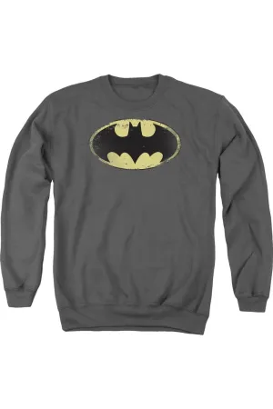 Batman Distressed Shield Adult Crewneck Sweatshirt