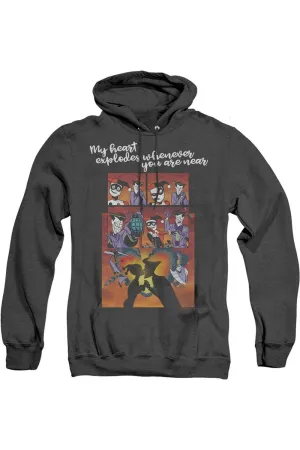 Batman Explode Adult Heather Hoodie / Hooded Sweatshirt