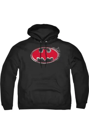Batman Hardcore Noir Bat Logo Adult Pull Over Hoodie / Hooded Sweatshirt