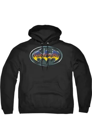 Batman Hot Rod Shield Adult Pull Over Hoodie / Hooded Sweatshirt
