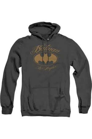 Batman La Adult Heather Hoodie / Hooded Sweatshirt
