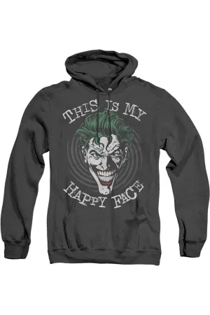 Batman Maniacal Spiral Adult Heather Hoodie / Hooded Sweatshirt