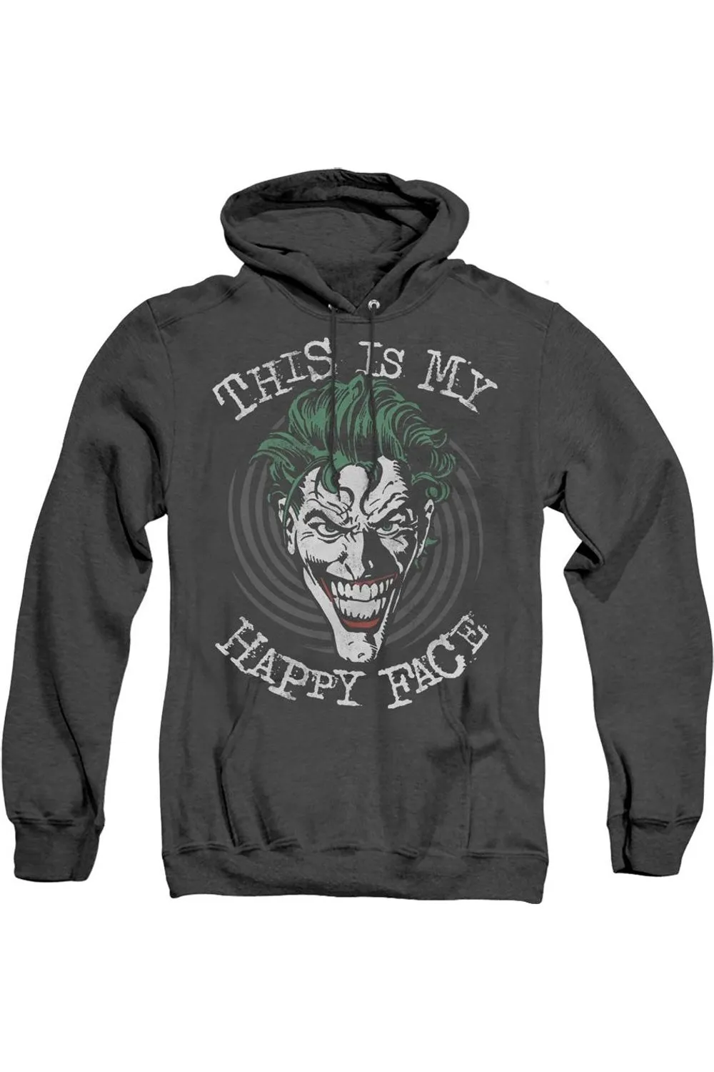 Batman Maniacal Spiral Adult Heather Hoodie / Hooded Sweatshirt