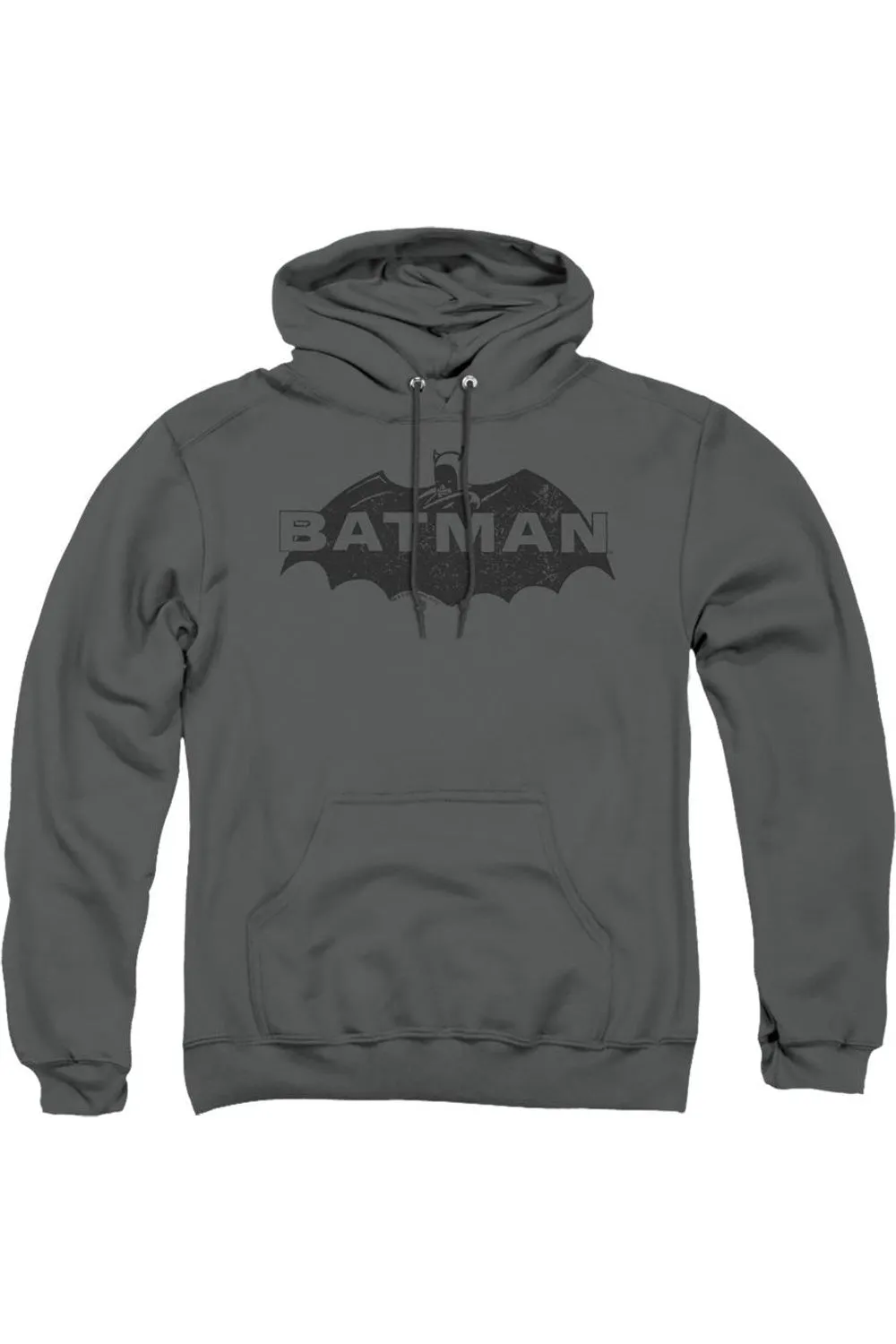 Batman Newsprint Logo Adult Pull Over Hoodie / Hooded Sweatshirt