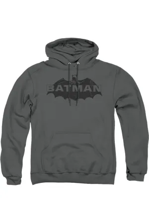 Batman Newsprint Logo Adult Pull Over Hoodie / Hooded Sweatshirt