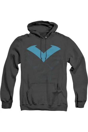 Batman Nightwing Uniform Adult Heather Hoodie / Hooded Sweatshirt