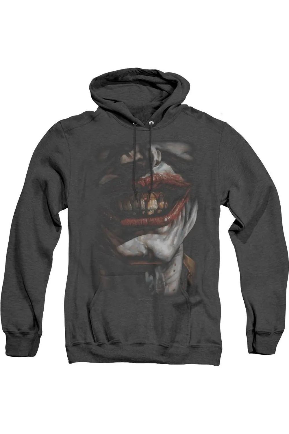 Batman Smile Of Evil Adult Heather Hoodie / Hooded Sweatshirt