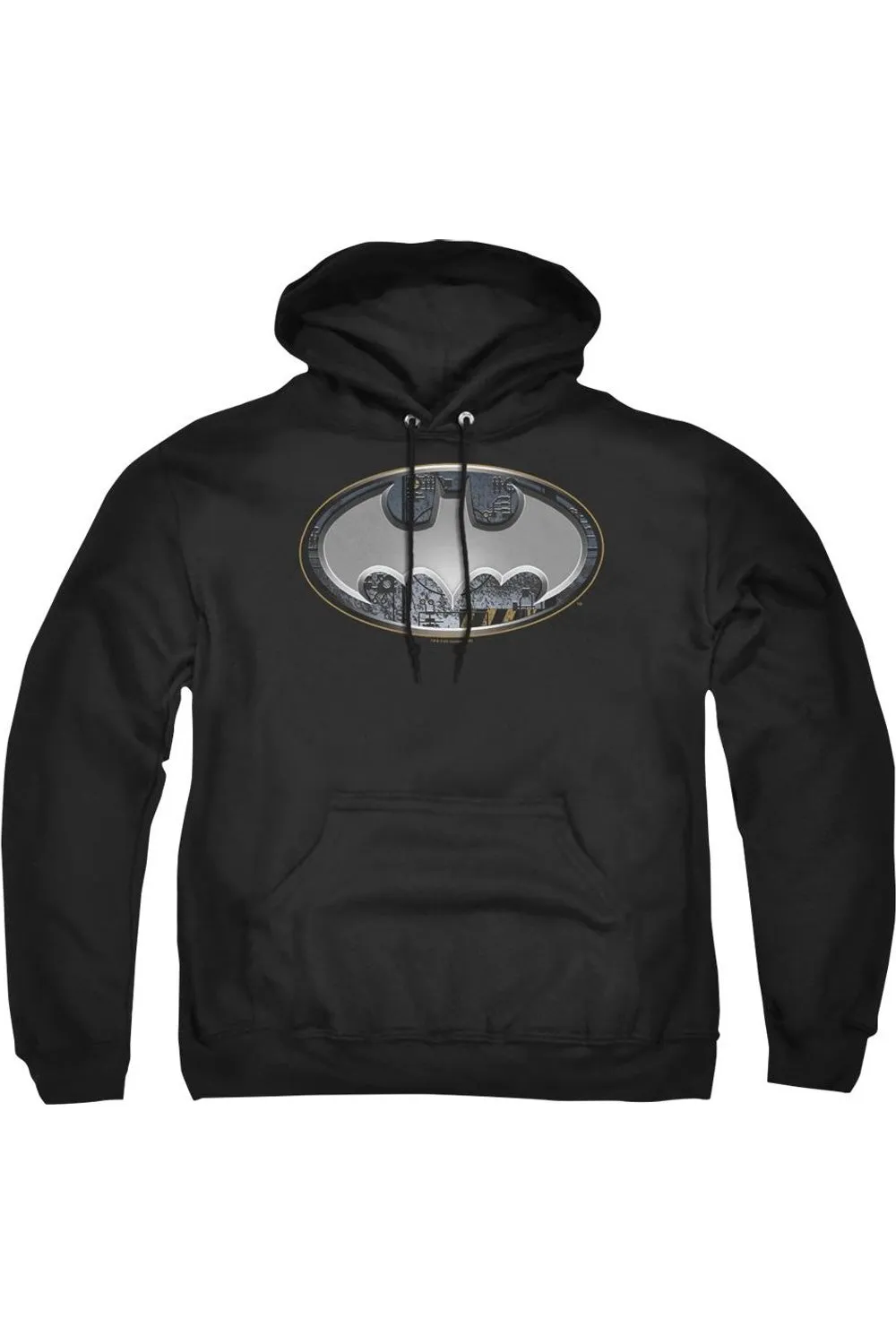 Batman Steel Wall Shield Adult Pull Over Hoodie / Hooded Sweatshirt