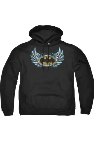 Batman Steel Wings Logo Adult Pull Over Hoodie / Hooded Sweatshirt