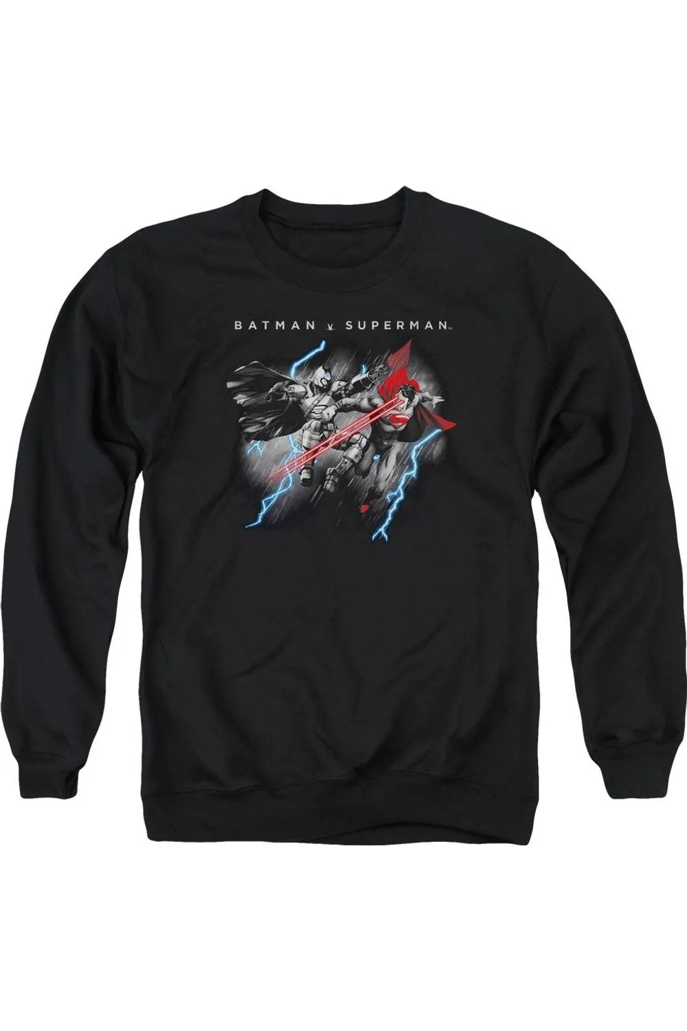 Batman V Superman Lightning Fight Adult Crewneck Sweatshirt