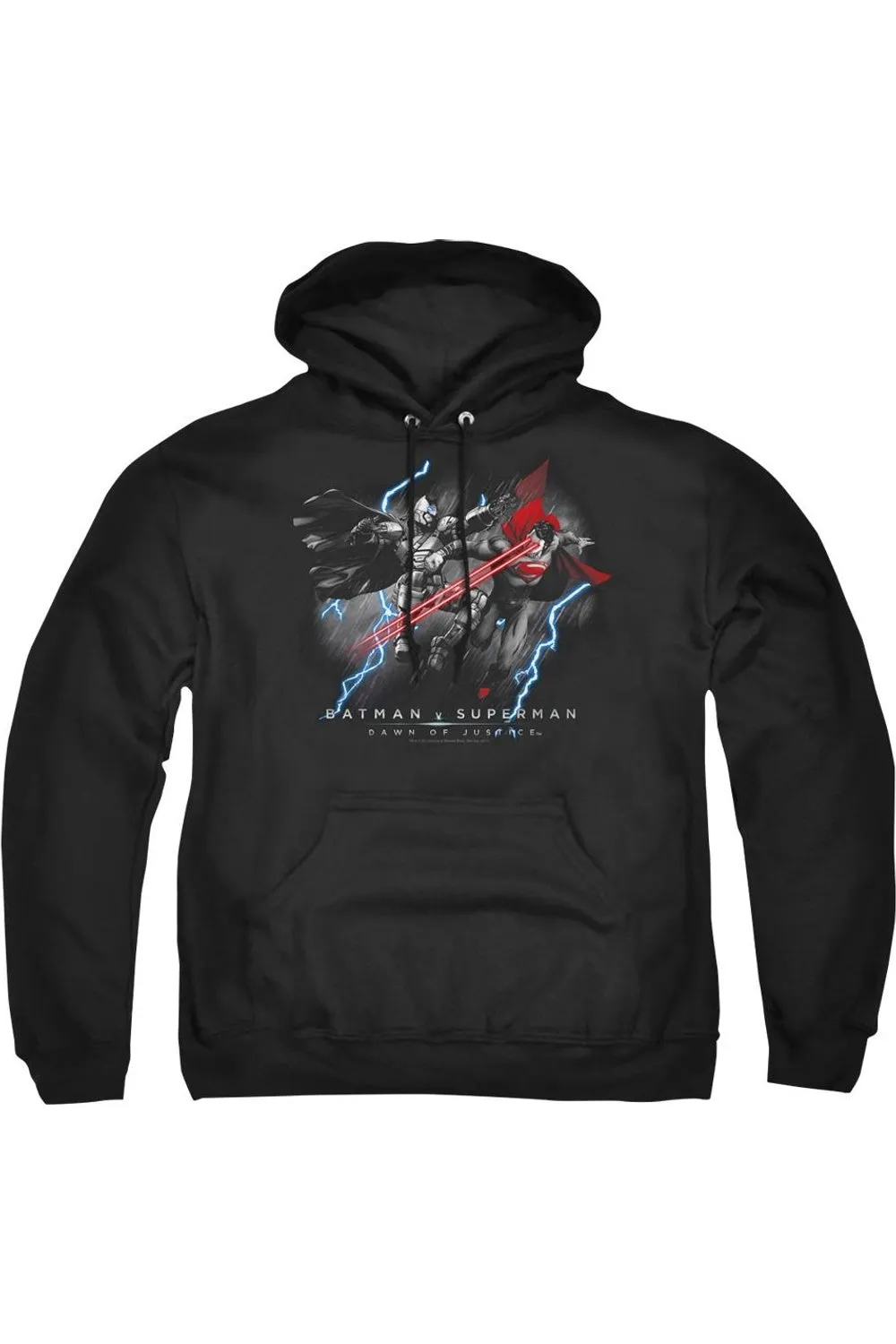 Batman V Superman Lightning V Heat Vision Adult Pull Over Hoodie / Hooded Sweatshirt