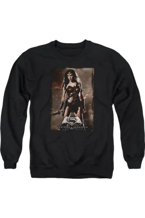 Batman V Superman Wonder Woman Poster Adult Crewneck Sweatshirt