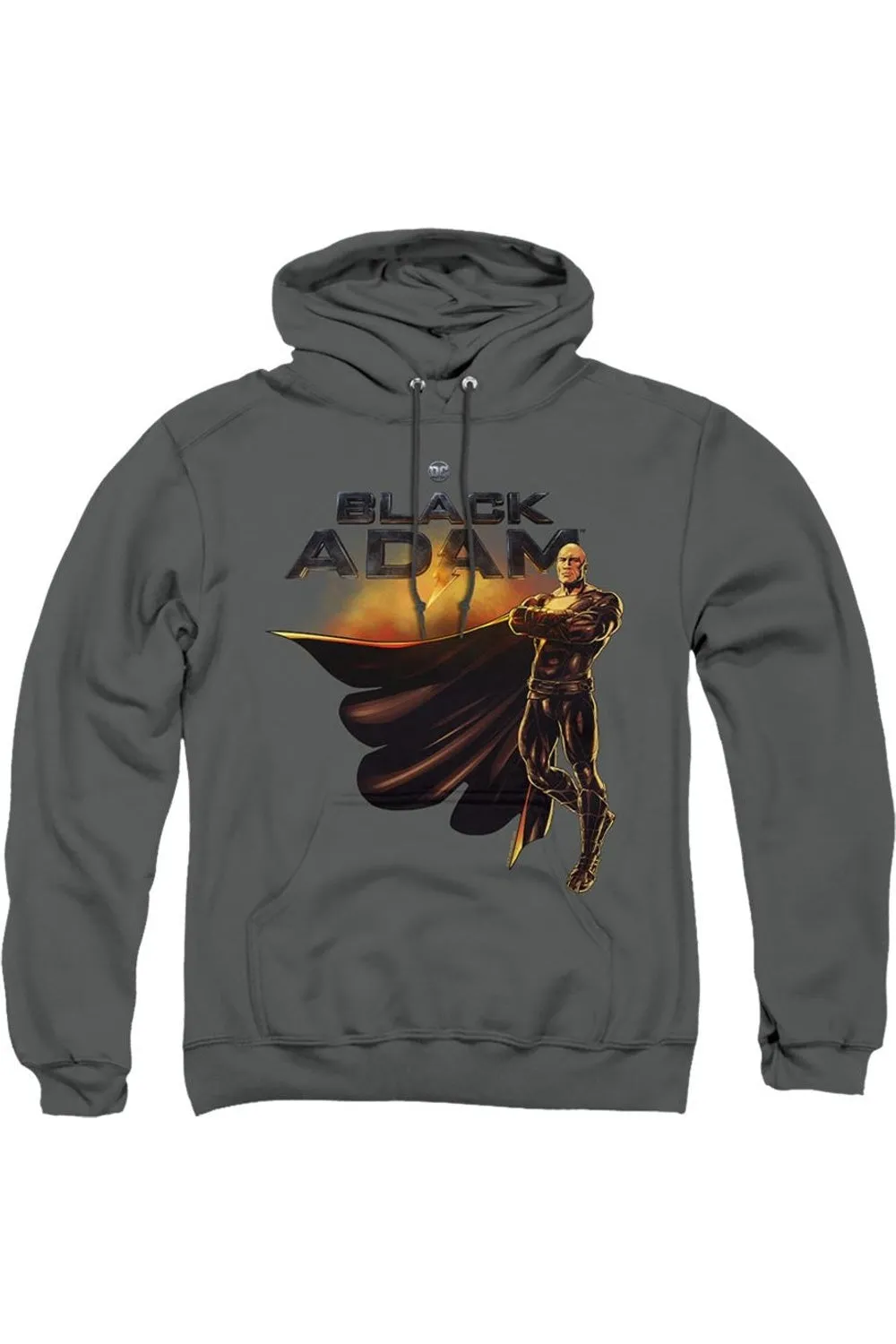 Black Adam Black Adam Logo With Character Adult Pull Over Hoodie / Hooded Sweatshirt