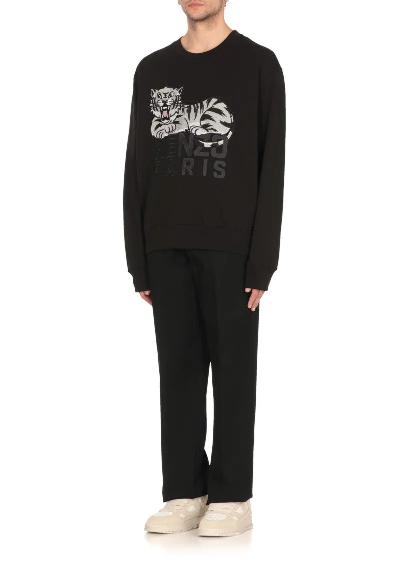 Black Happy Tiger Sweatshirt