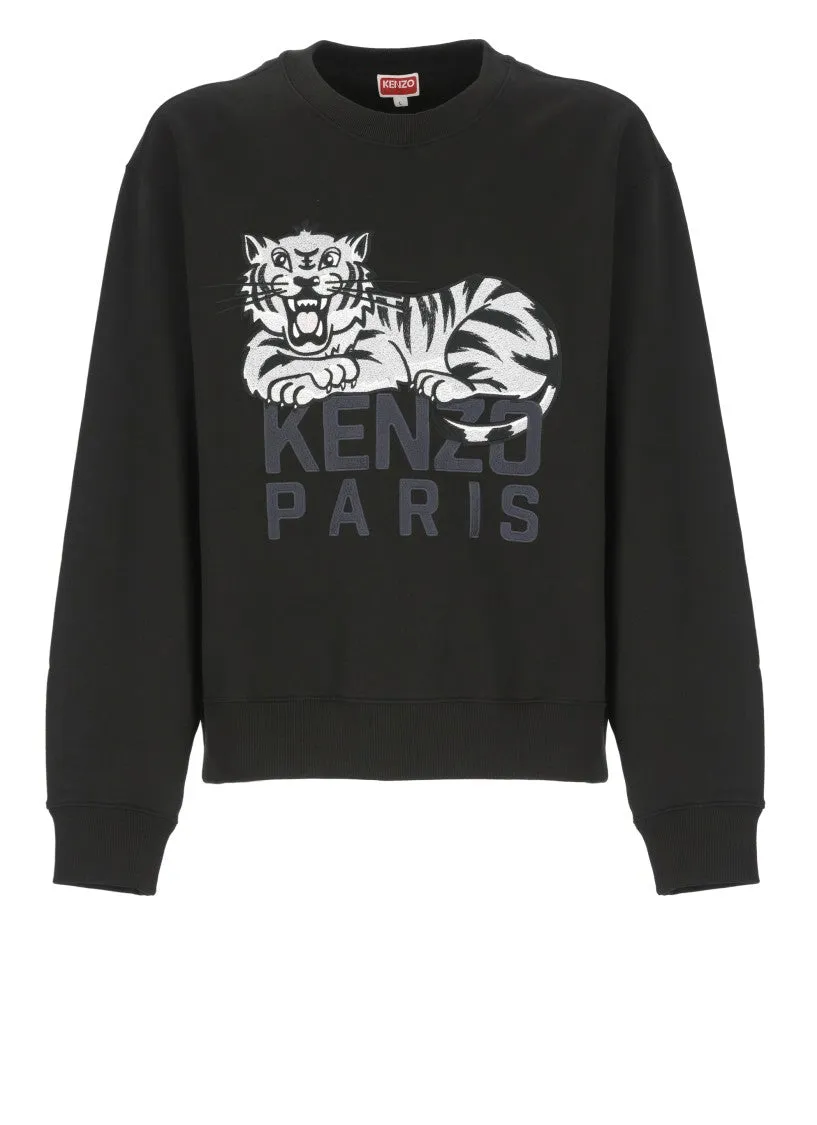 Black Happy Tiger Sweatshirt