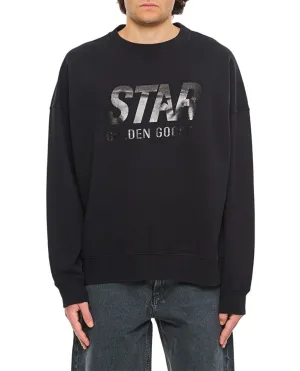 Black Round Neck Star Sweatshirt