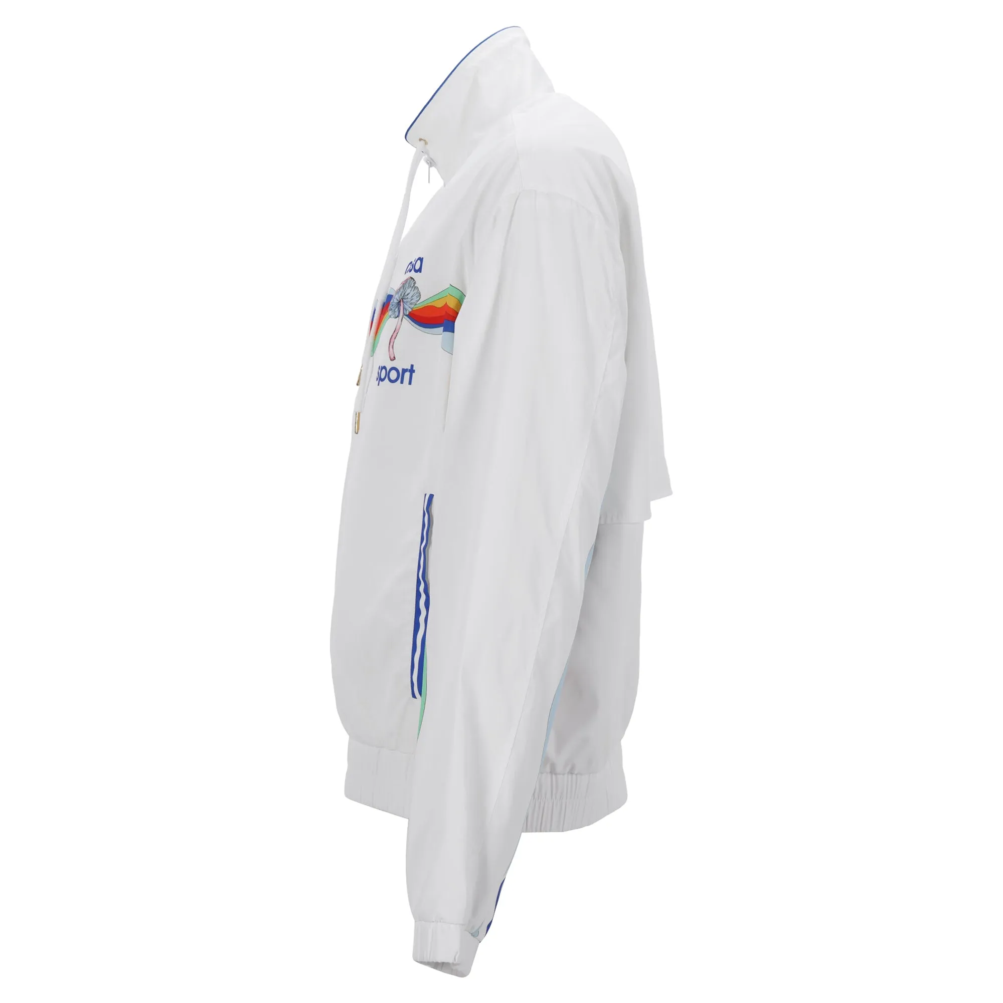 Casablanca Wave Zipped Track Jacket in White Polyester