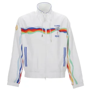Casablanca Wave Zipped Track Jacket in White Polyester