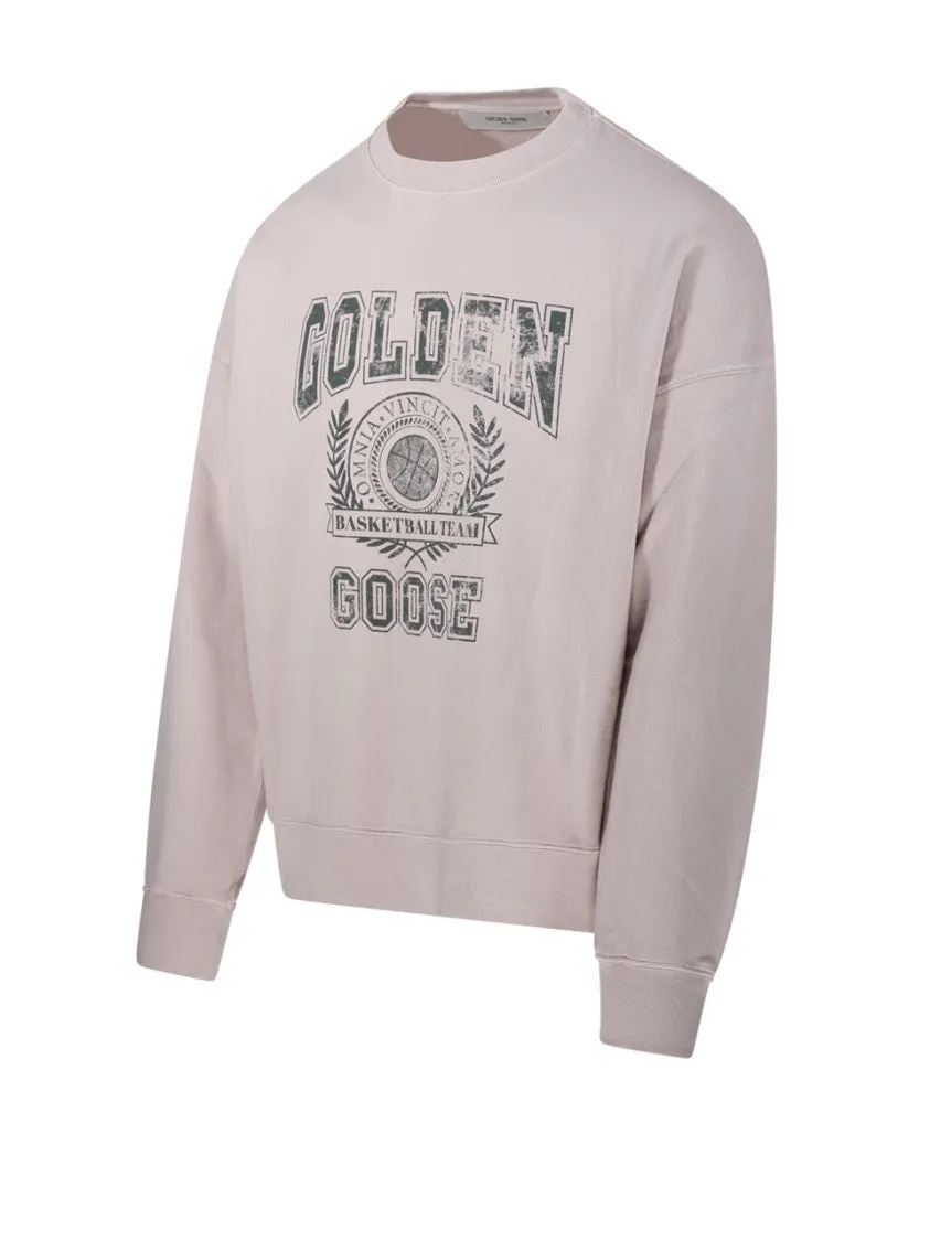 Crew Neck Sweatshirt Vintage College Print