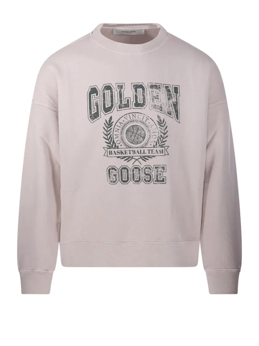 Crew Neck Sweatshirt Vintage College Print