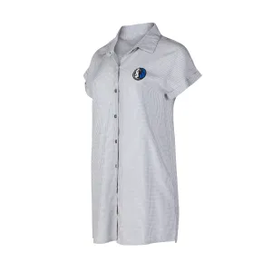 DALLAS MAVERICKS CONCEPT SPORTS WOMENS PLAID BUTTON TOP