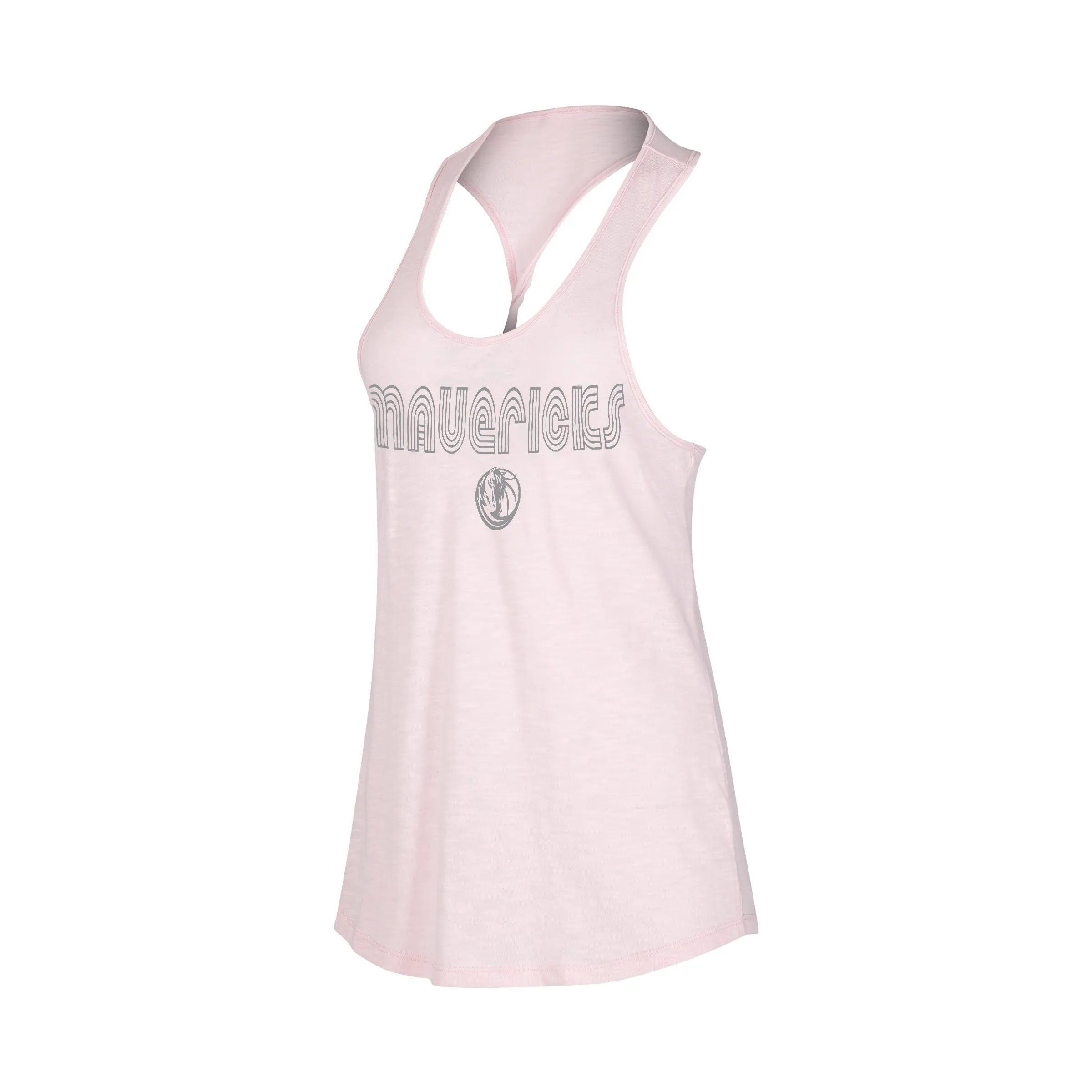 DALLAS MAVERICKS CONCEPT SPORTS WOMENS RAZOR BACK LIGHT PINK TANK