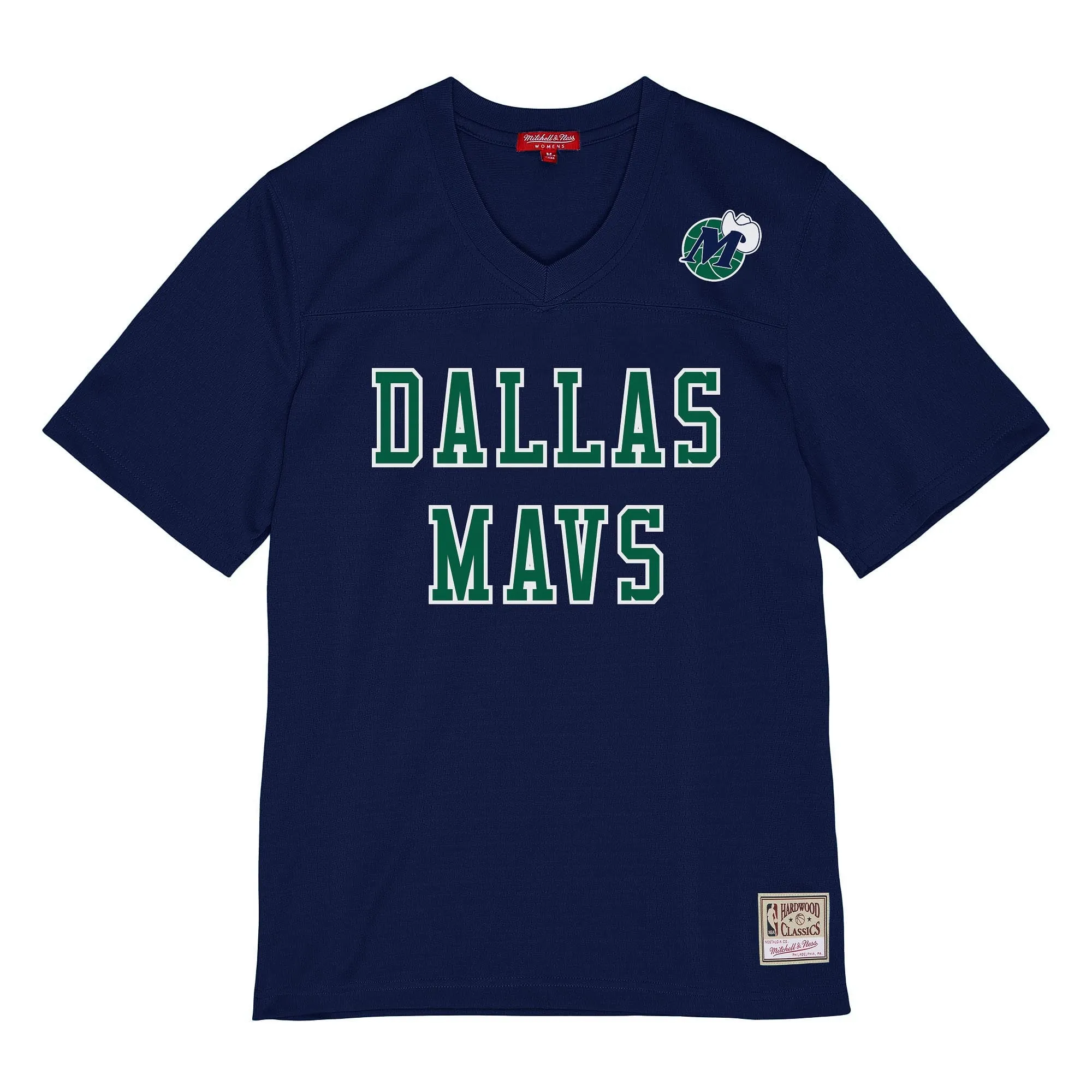 DALLAS MAVERICKS MITCHELL & NESS 2022 HARDWOOD CLASSIC WOMENS DIRK NOWITZKI NAME & NUMBER TEE