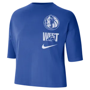 DALLAS MAVERICKS NIKE 2022 WOMENS COURTSIDE BOXY CROPPED TEE