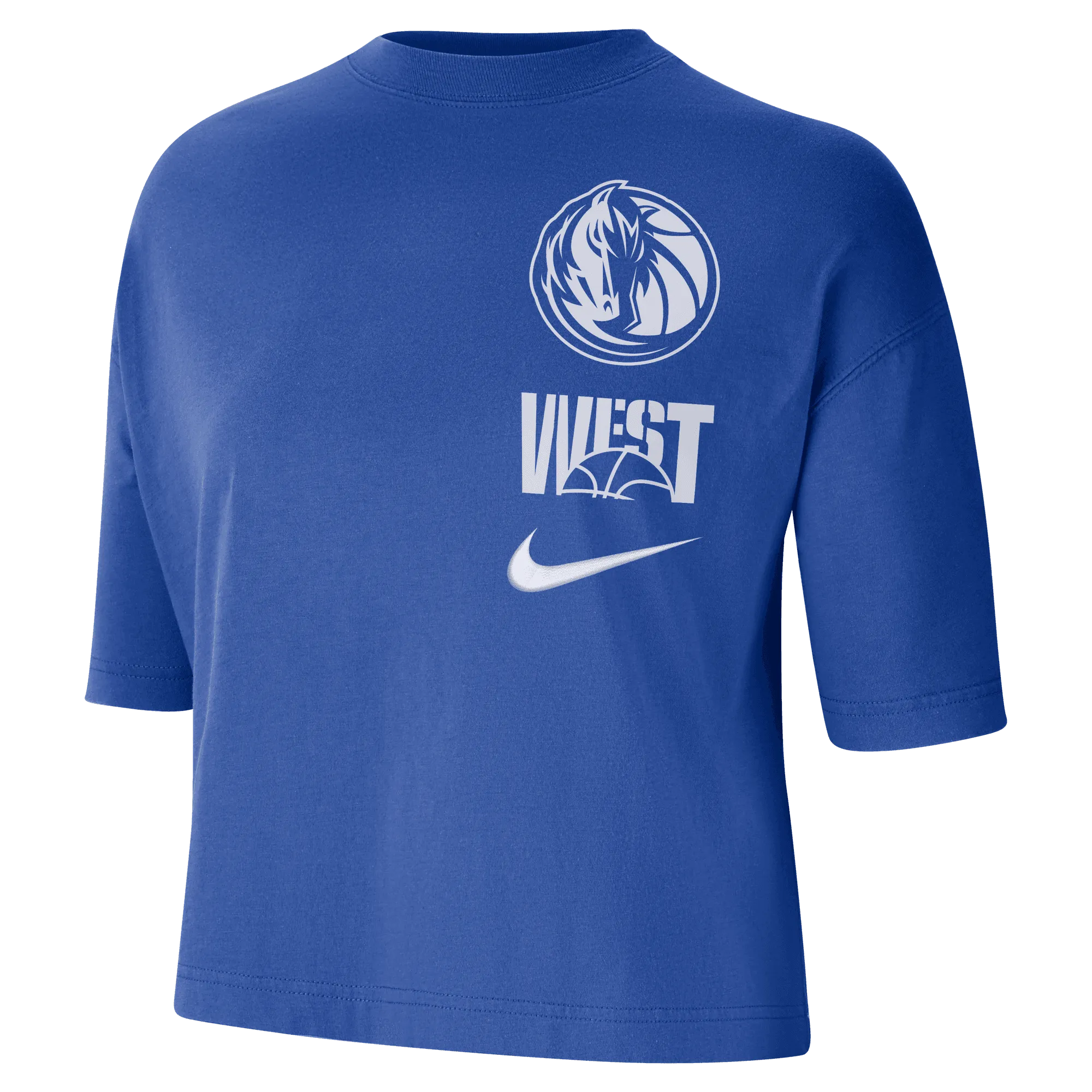 DALLAS MAVERICKS NIKE 2022 WOMENS COURTSIDE BOXY CROPPED TEE