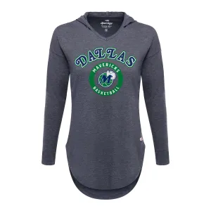 DALLAS MAVERICKS SPORTIQE WOMENS HARDWOOD CLASSIC FERROUS LENNON V-NECK HOODED TEE