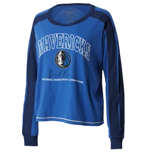 DALLAS MAVERICKS WEAR 2023 WOMEN'S ROYAL BLUE COLORBLOCKED LONGSLEEVE TOP